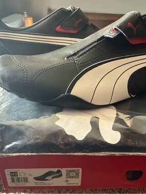 Size 10.5 - Puma Redon Bungee Black White + Big cat Men’s Large T-Shirt Bundle